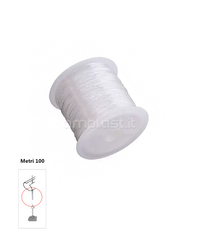 Cavetto guida laterale in nylon per veneziane 25 e 15 mm - Rotolo da metri 100