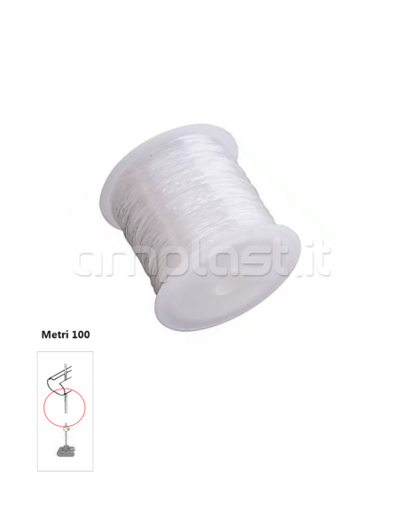 Cavetto guida laterale in nylon per veneziane 25 e 15 mm - Rotolo da metri 100
