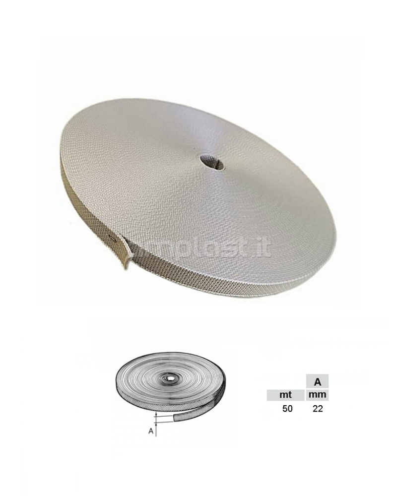 Cintino in cotone da 22 mm per tapparelle - Rotolo da 50 metri