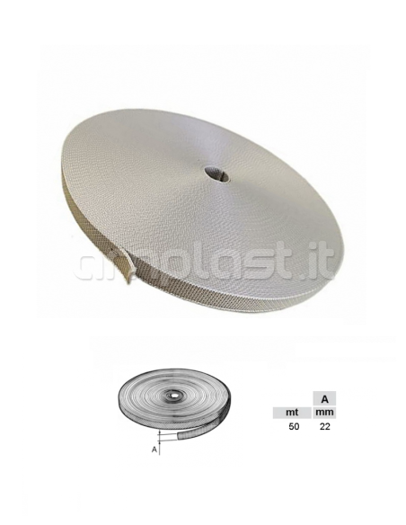 Cintino in cotone da 22 mm per tapparelle - Rotolo da 50 metri