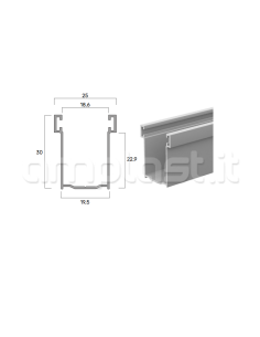 Coppia invito in plastica per guida in alluminio mm 30 x 19,5 per tapparelle 2
