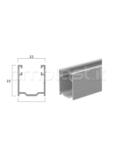 Guida in alluminio mm 22 x 22 con spazzolino per zanzariere 2