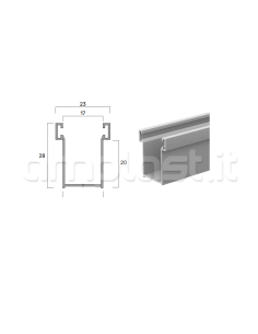 Guida in alluminio mm 28 x 17 per tapparelle 2