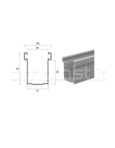 Guida in alluminio mm 30 x 21 per tapparelle 2