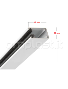 Guida in alluminio mm 40 x 22 con spazzolino per zanzariere 2