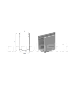 Guida in alluminio mm 40 x 25,5 per tapparelle 2
