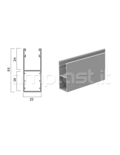 Guida in alluminio mm 53 x 22 per tapparelle 2