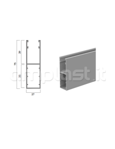 Guida in alluminio mm 75 x 27 per tapparelle 2
