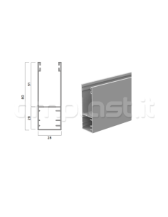 Guida in alluminio mm 80 x 28 per tapparelle 2