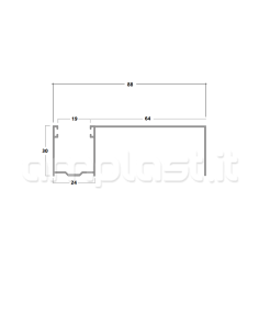 Guida in alluminio mm 88 x 30 con distanziale per tapparelle 2