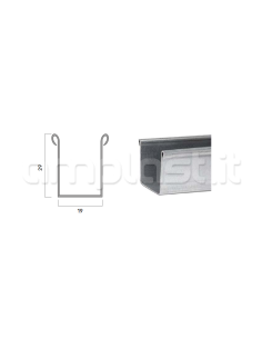 Guida in ferro zincato mm 19 x 29 per tapparelle : Coppia 2