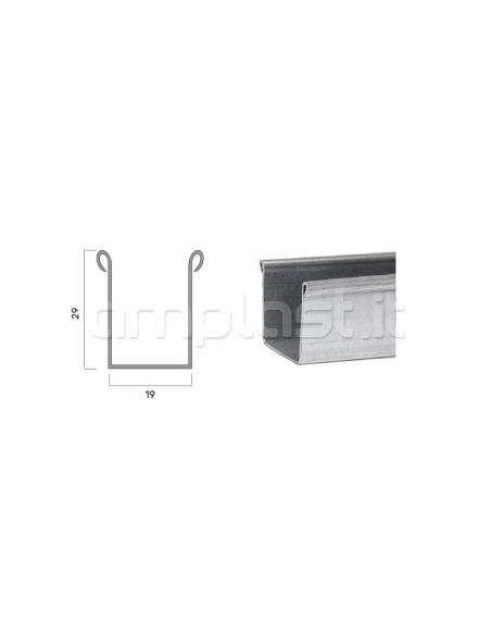 Guida in ferro zincato mm 19 x 29 per tapparelle : Coppia