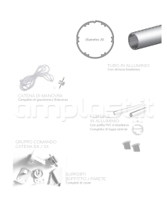 Kit completo per tenda a rullo Slim a catena - Tubo diametro 28 2