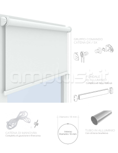 Kit completo per tenda a rullo Ultra a catena - Tubo diametro 18 2