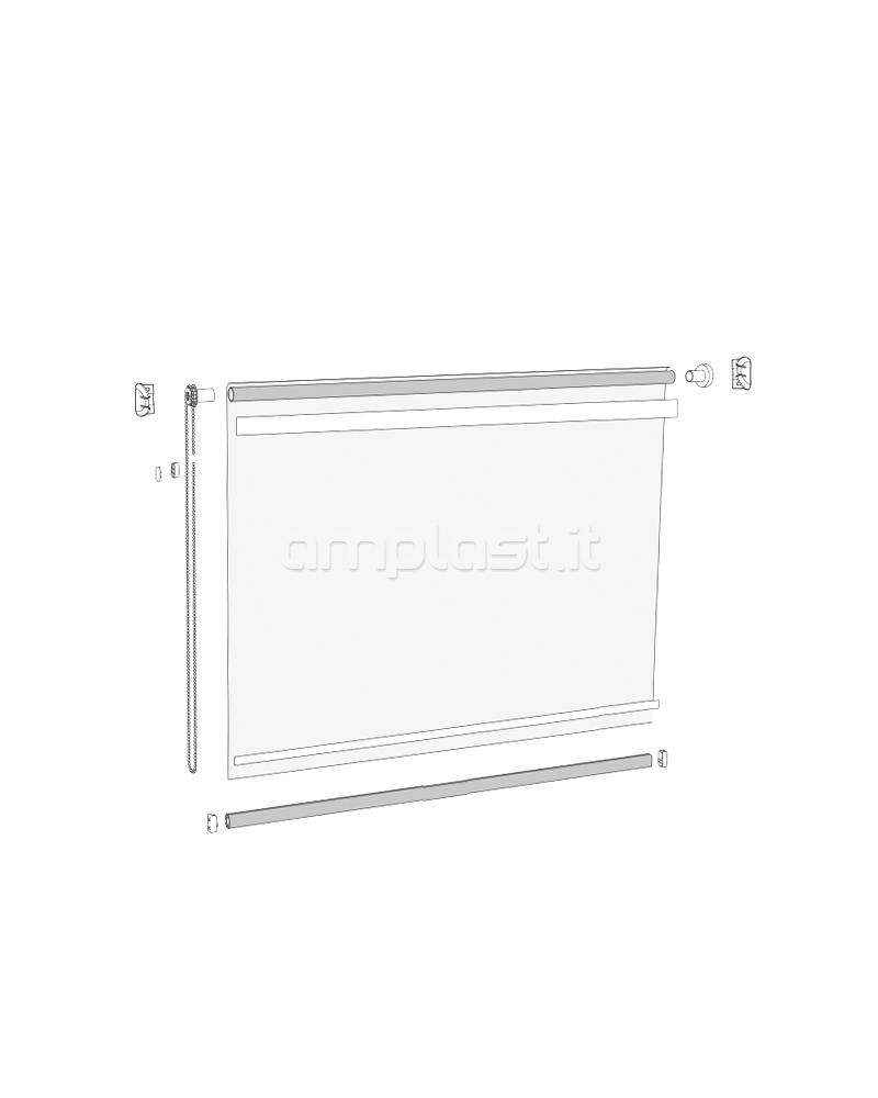 Kit completo per tenda a rullo Ultra a catena - Tubo diametro 18