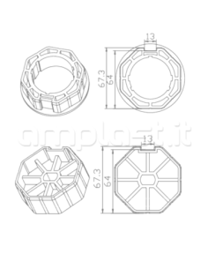 Adattatore Came per rullo ottagonale diametro 70 per tapparelle