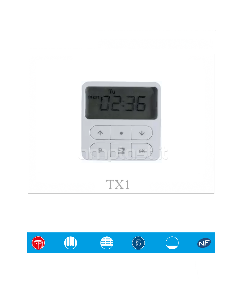 Trasmettitore - Timer Came modello Vivaldi TX1 wireless per motori tapparelle