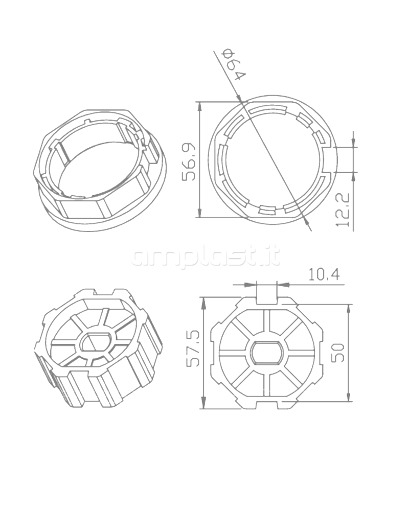 Adattatore Came per rullo ottagonale diametro 60 per tapparelle