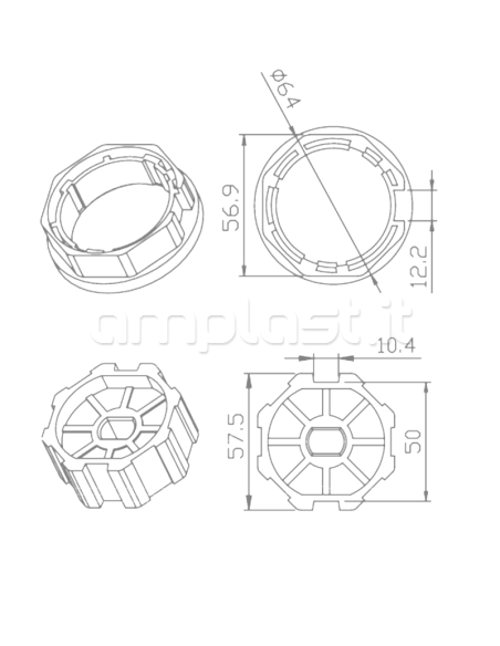 Adattatore Came per rullo ottagonale diametro 60 per tapparelle