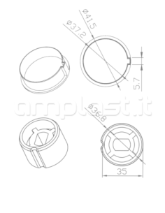 Adattatore Came per tubo tondo liscio per tende a rullo diametro 40 - In plastica