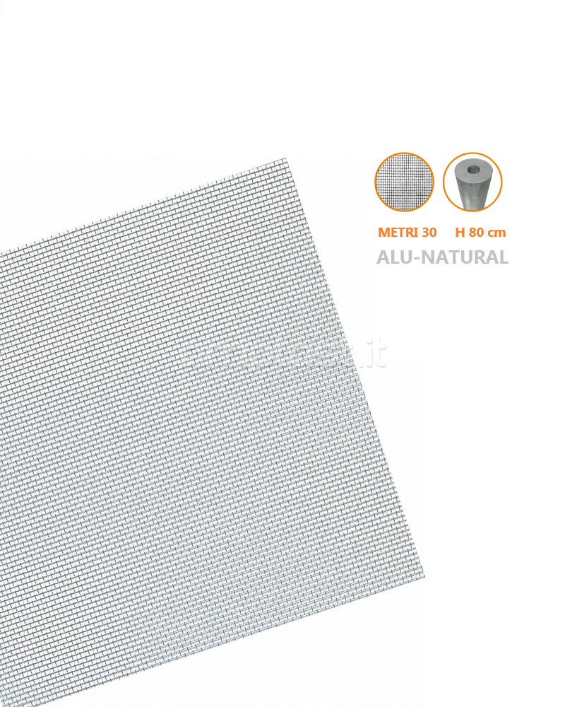 Rete in alluminio per zanzariere - Rotolo da metri 30 x 80 cm di altezza