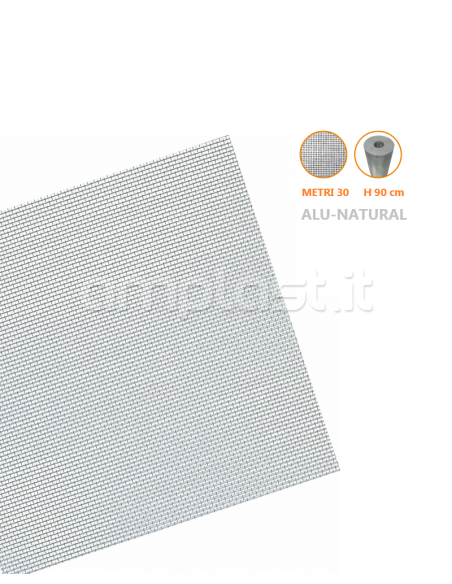 Rete in alluminio per zanzariere - Rotolo da metri 30 x 90 cm di altezza