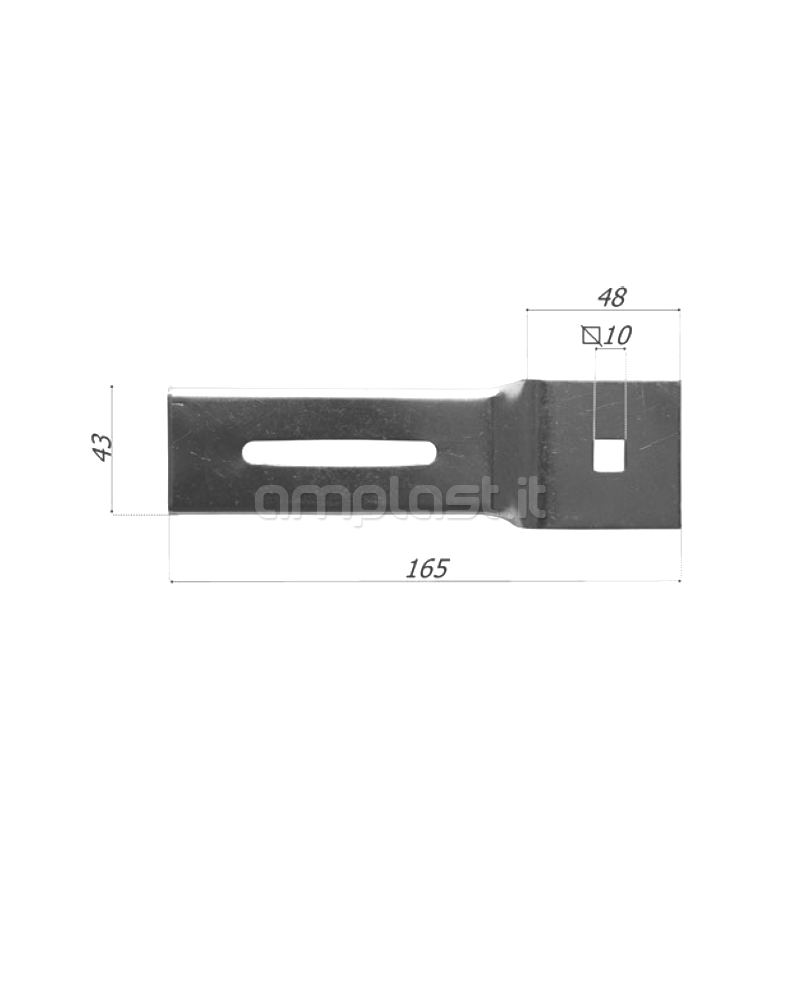 Supporto a bandiera mm 165 x 43 per motore