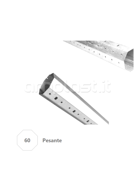 Rullo ottagonale in ferro zincato diametro 60 mm per tapparelle - Tipo Pesante