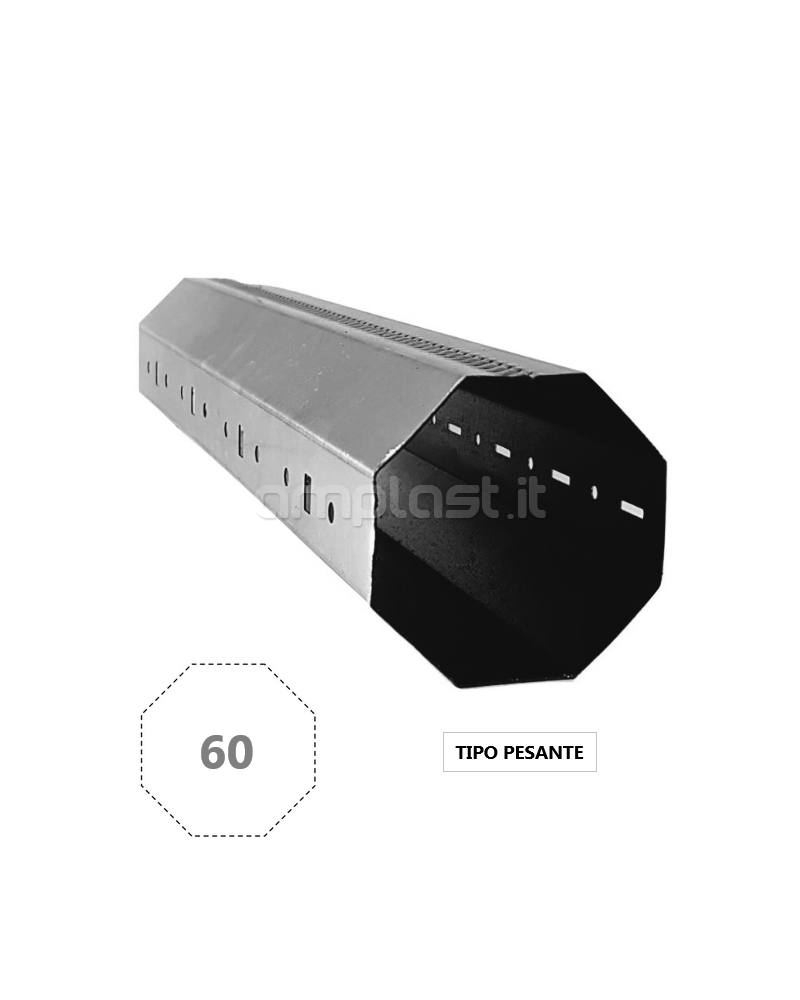 Rullo ottagonale in ferro zincato diametro 60 mm per tapparelle - Tipo Pesante