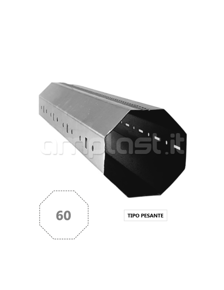 Rullo ottagonale in ferro zincato diametro 60 mm per tapparelle - Tipo Pesante