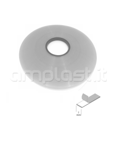 Rotolo profilo adesivo in plastica trasparente da 7 mm per fondale tende a rullo - Rotolo da 100 metri 2