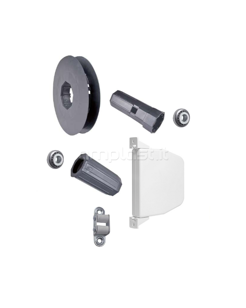 Kit manovra a cinghia per mini cassonetti con rullo ottagonale diametro 40