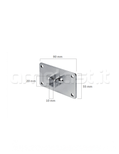 Piastra per supporto a parete cm 9 x 5,5 per motore 2