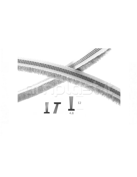 Spazzolino antivento mm 4,8 x 12 per guide zanzariera - Confezione da 6 metri
