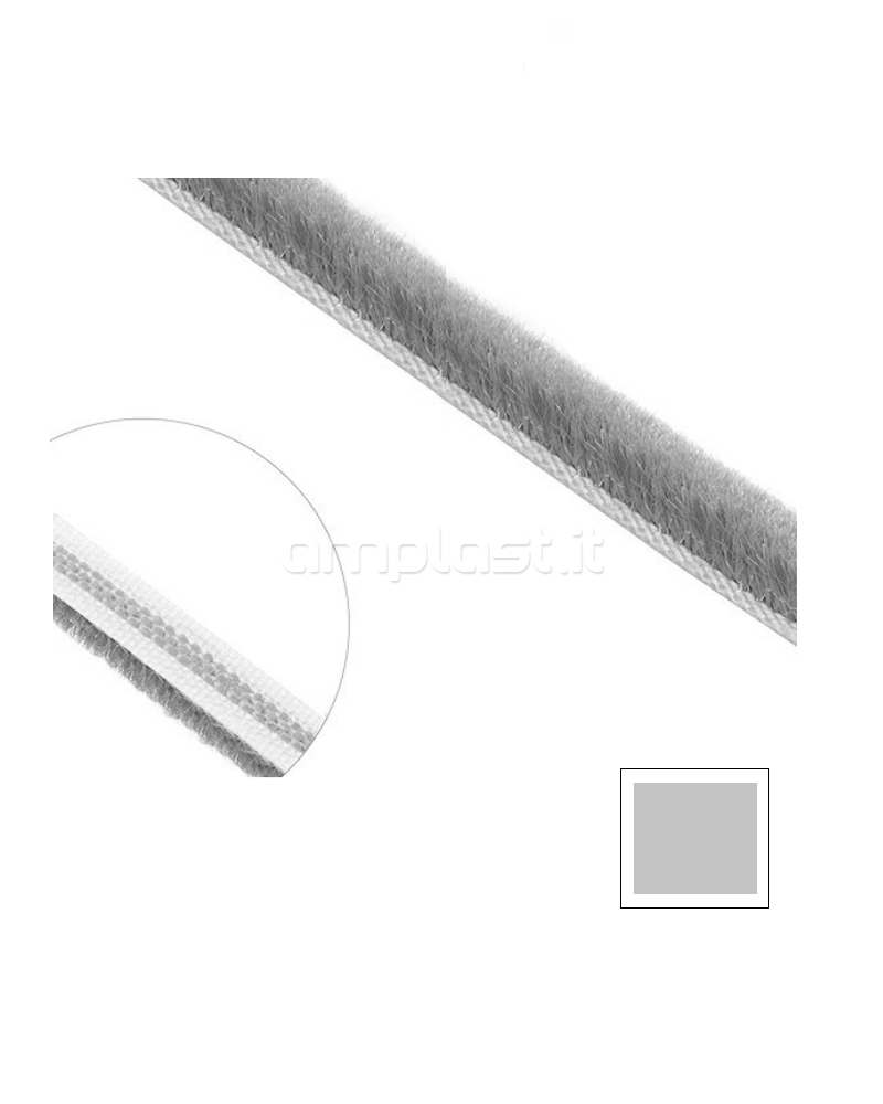 Spazzolino mm 4,8 x 4 per guida tapparella - Confezione da 6 metri colore Grigio