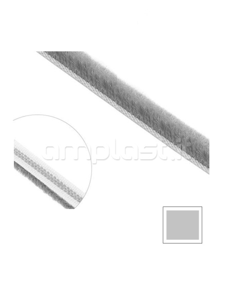 Spazzolino mm 4,8 x 4 per guida tapparella - Confezione da 6 metri colore Grigio
