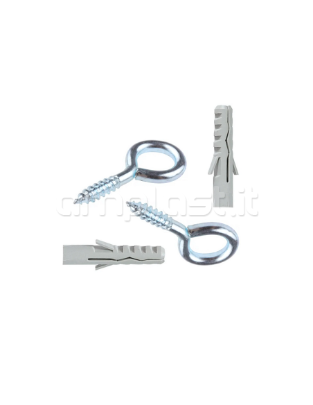 Occhiello con tassello diametro 5 per fissaggio guide veneziane - Confezione da  pezzi 10