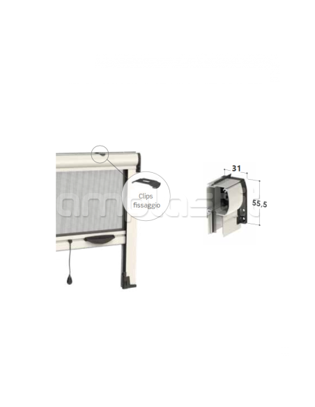Supporto a soffitto per zanzariere con cassonetto da 31 mm - Confezione da 12 pezzi