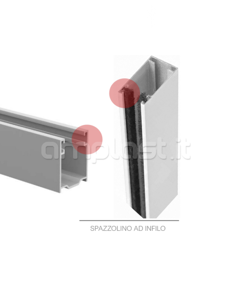 Spazzolino mm 6,9 x 7 per guida tapparella - Confezione da 6 metri