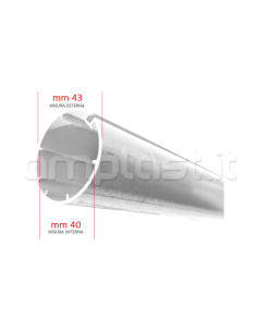 Tubo in alluminio diametro 43 per tende a rullo 2