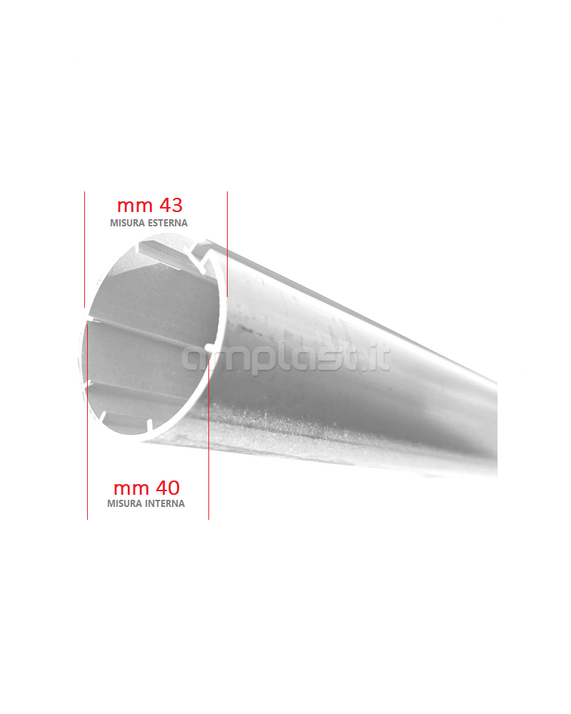 Tubo in alluminio diametro 43 per tende a rullo