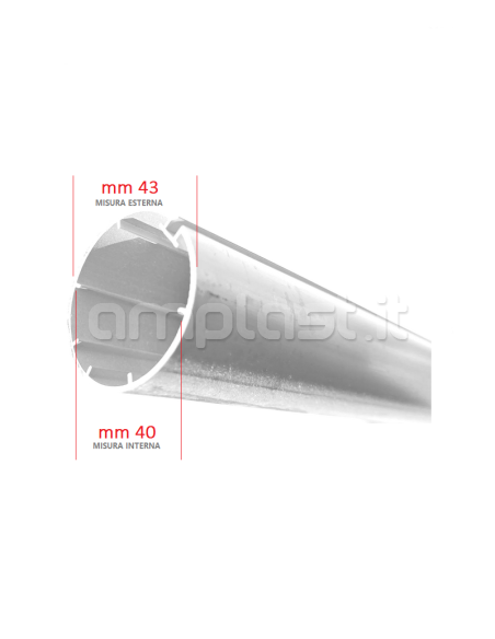 Tubo in alluminio diametro 43 per tende a rullo