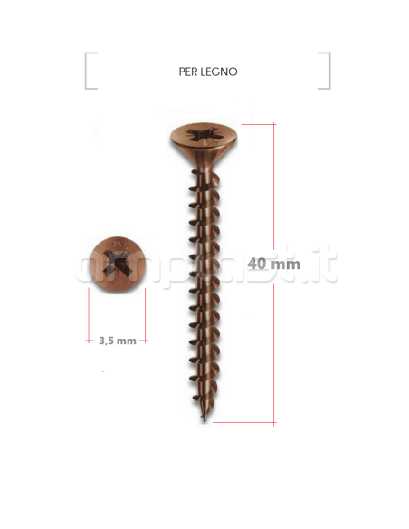 Viti di fissaggio per legno, ferro, alluminio o muratura - Confezione da 20 pezzi