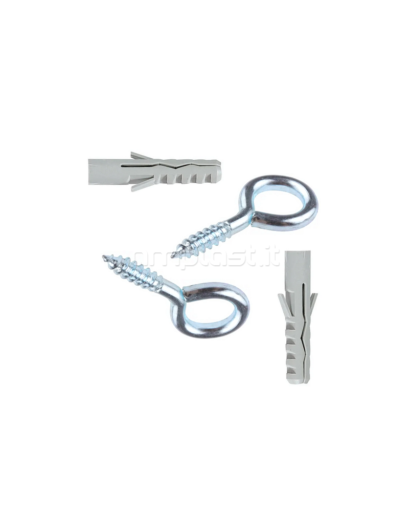 Occhiello con tassello diametro 5 per fissaggio guide veneziane - Confezione da  pezzi 10