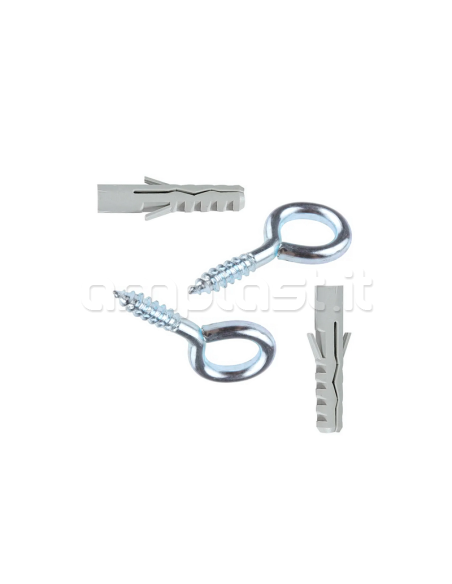 Occhiello con tassello diametro 5 per fissaggio guide veneziane - Confezione da  pezzi 10