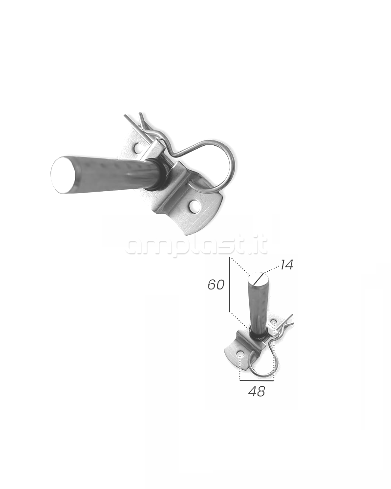 Piastra con perno estraibile per tende da sole