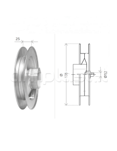 Puleggia in ferro zincato zincato mm 135 per rullo diametro 40 2