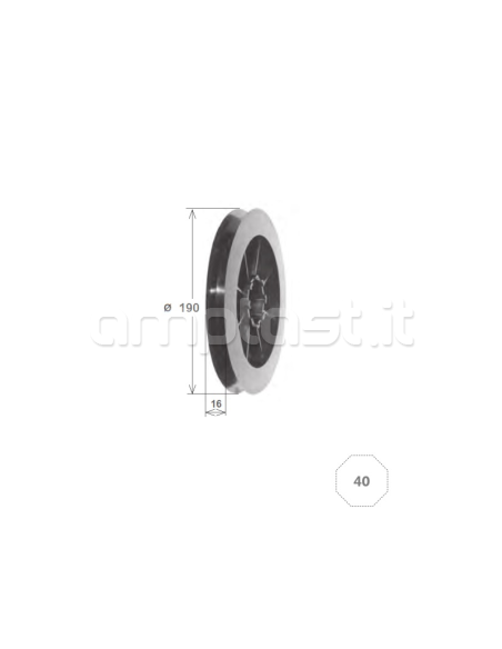 Puleggia in plastica per calotta diametro 40