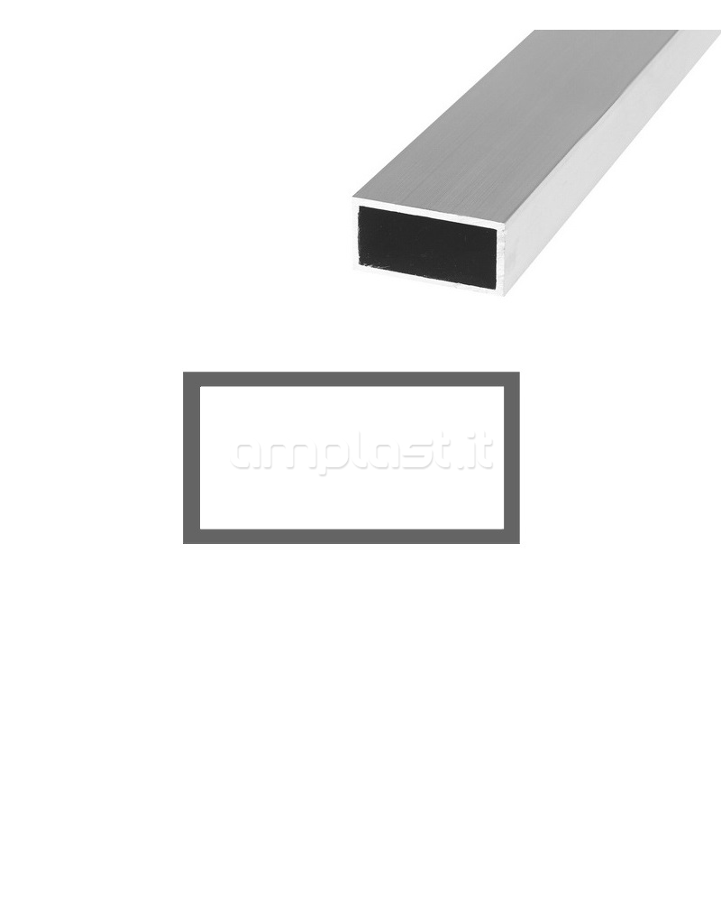 Tubolare in alluminio mm 40 x 20