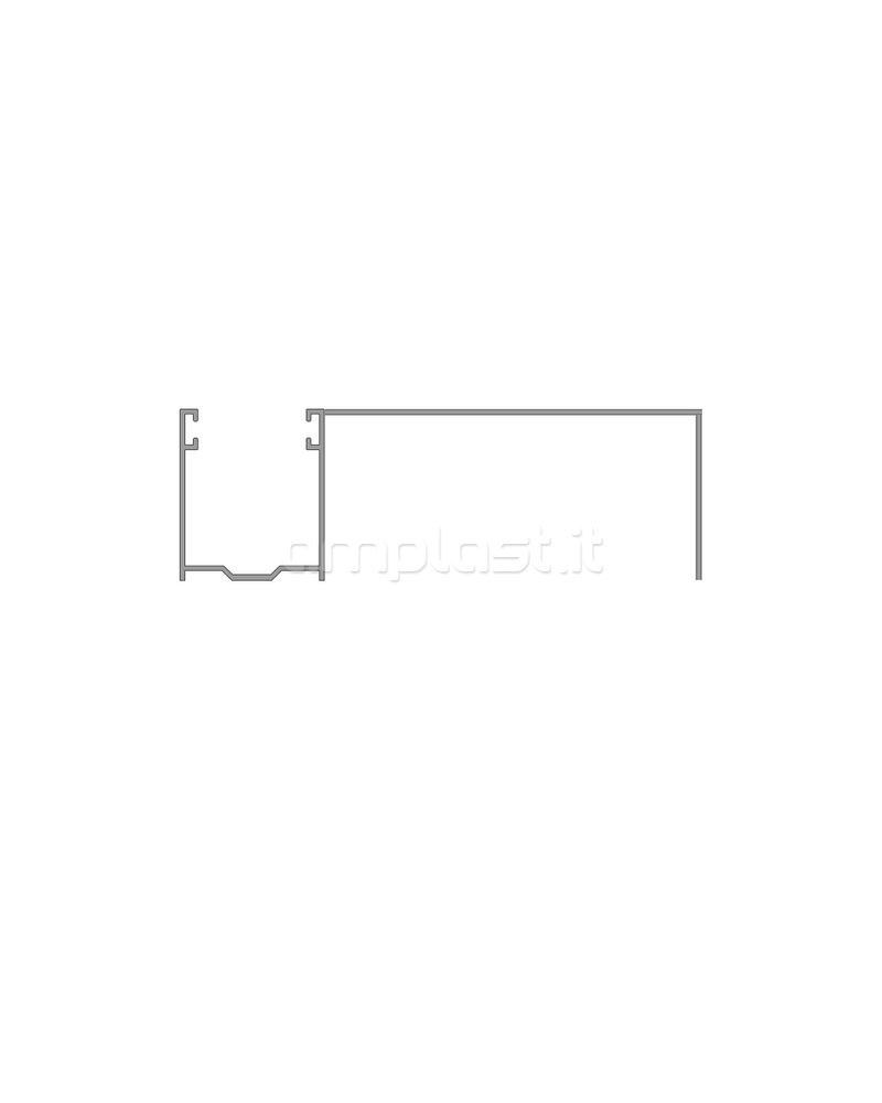 Guida in alluminio mm 88 x 30 con distanziale per tapparelle